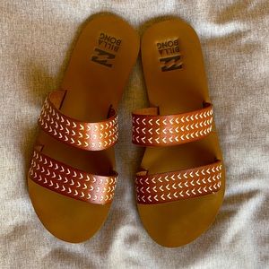 BILLABONG Two Strap Embroider and Leather Sandals